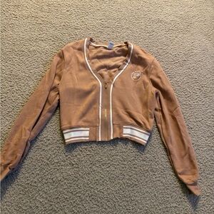 PINK Victoria's Secret Brown Jacket with White Accents